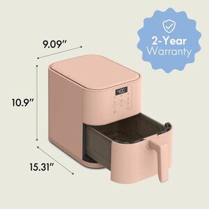 bella 4Qt Slim Air Fryer, Fits-anywhere™ Kitchenware, EverGood™ Ceramic Nonstick